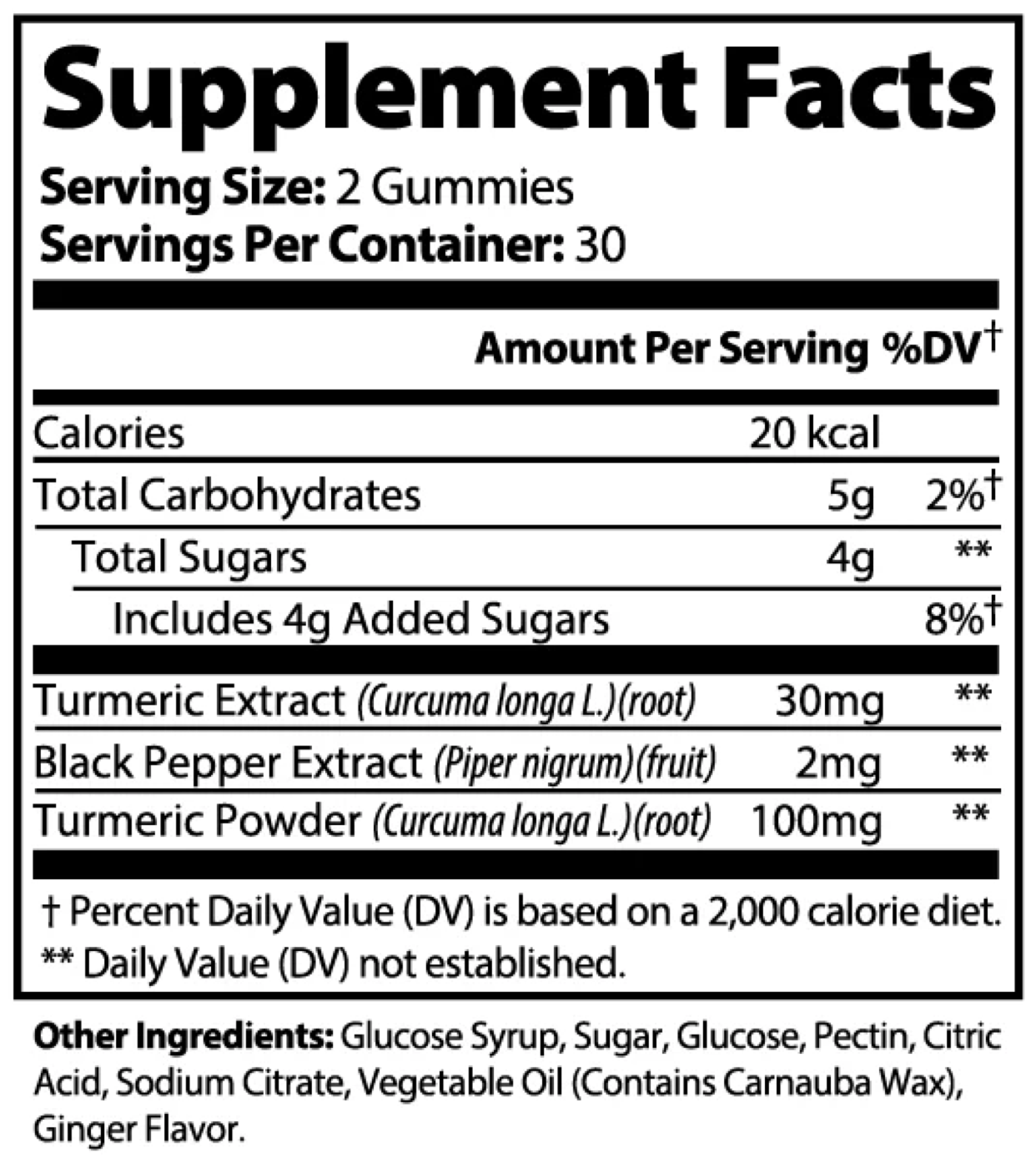 TURMAFLEX Gummies — Supplement Facts label
